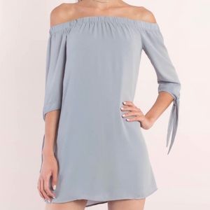 TOBI Off Shoulder Shift Dress Light Blue